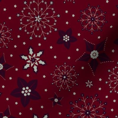 elegant holidays folk snowflake flowers