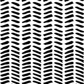 Herringbone Brush - black & white