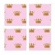 Princess Charlotte Rose Pink with Gold Crowns