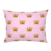 Princess Charlotte Rose Pink with Gold Crowns