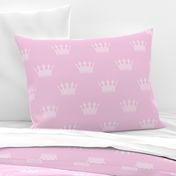 Princess Charlotte Pale Pink Crowns on Pink