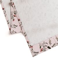 Hand-painted Rose Blossoms and Hummingbirds on Pale Pink