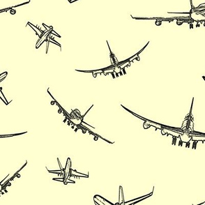 Plane Sketches on Yellow // Large