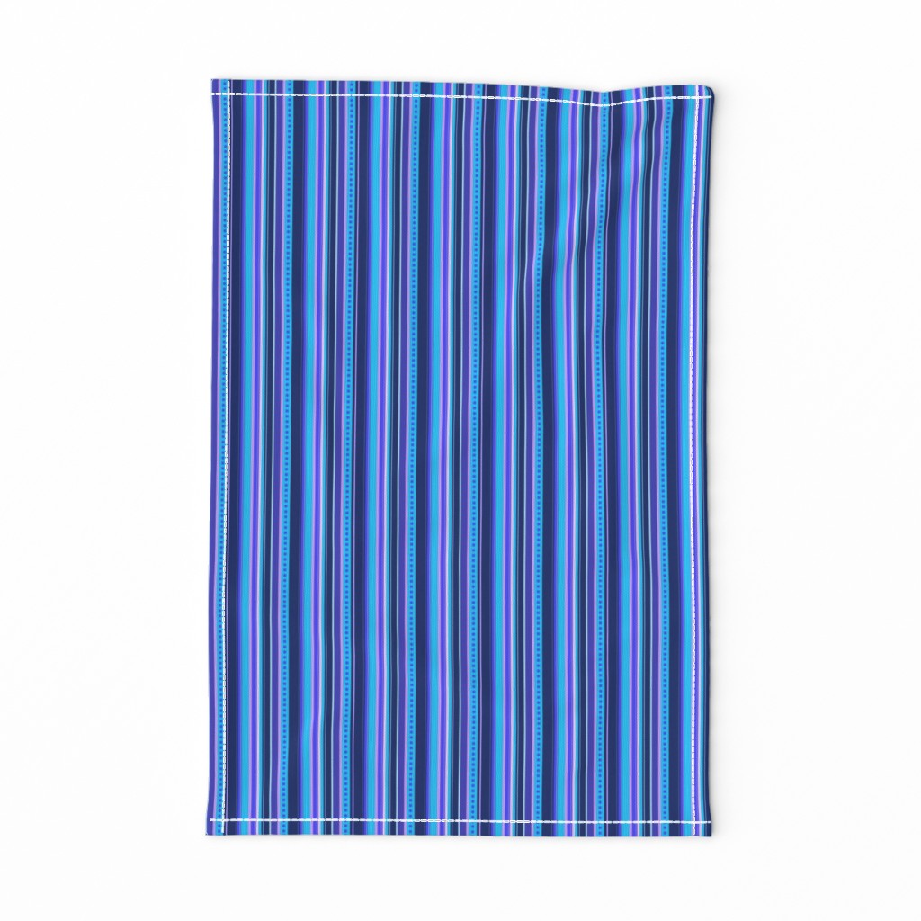 BN10 - Narrow Variegated Stripes in Blues - Pink - Lavender 