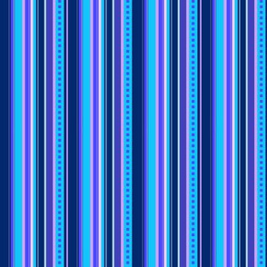 BN10 - Narrow Variegated Stripes in Blues - Pink - Lavender 