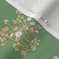 Meadowsweet Diamond Pastels, Boho Green // large