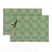 Meadowsweet Diamond Pastels, Boho Green // large