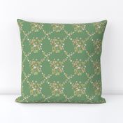 Meadowsweet Diamond Pastels, Boho Green // large