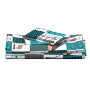 Woodland Critters Patchwork Quilt - Bear Moose Fox Raccoon Wolf, Teal, Black & Gray Design GingerLous