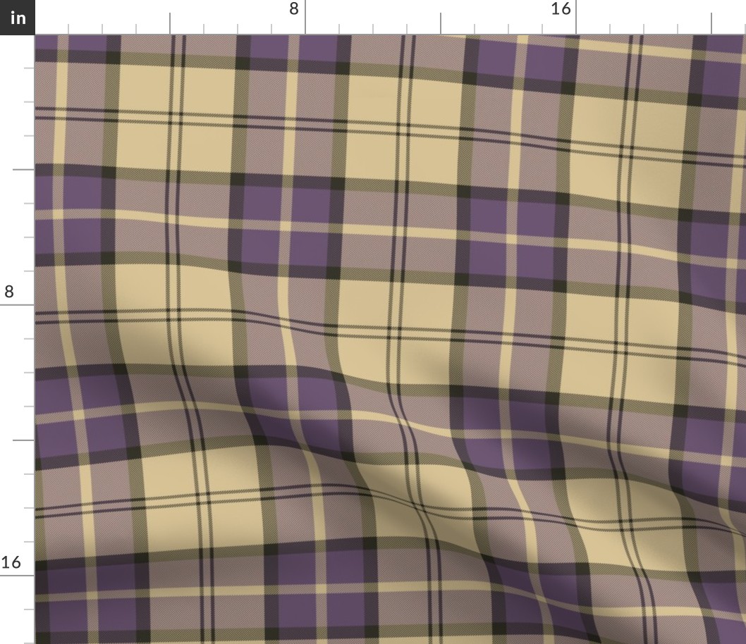 Dunbar tartan, 6", custom colorway custard/purple