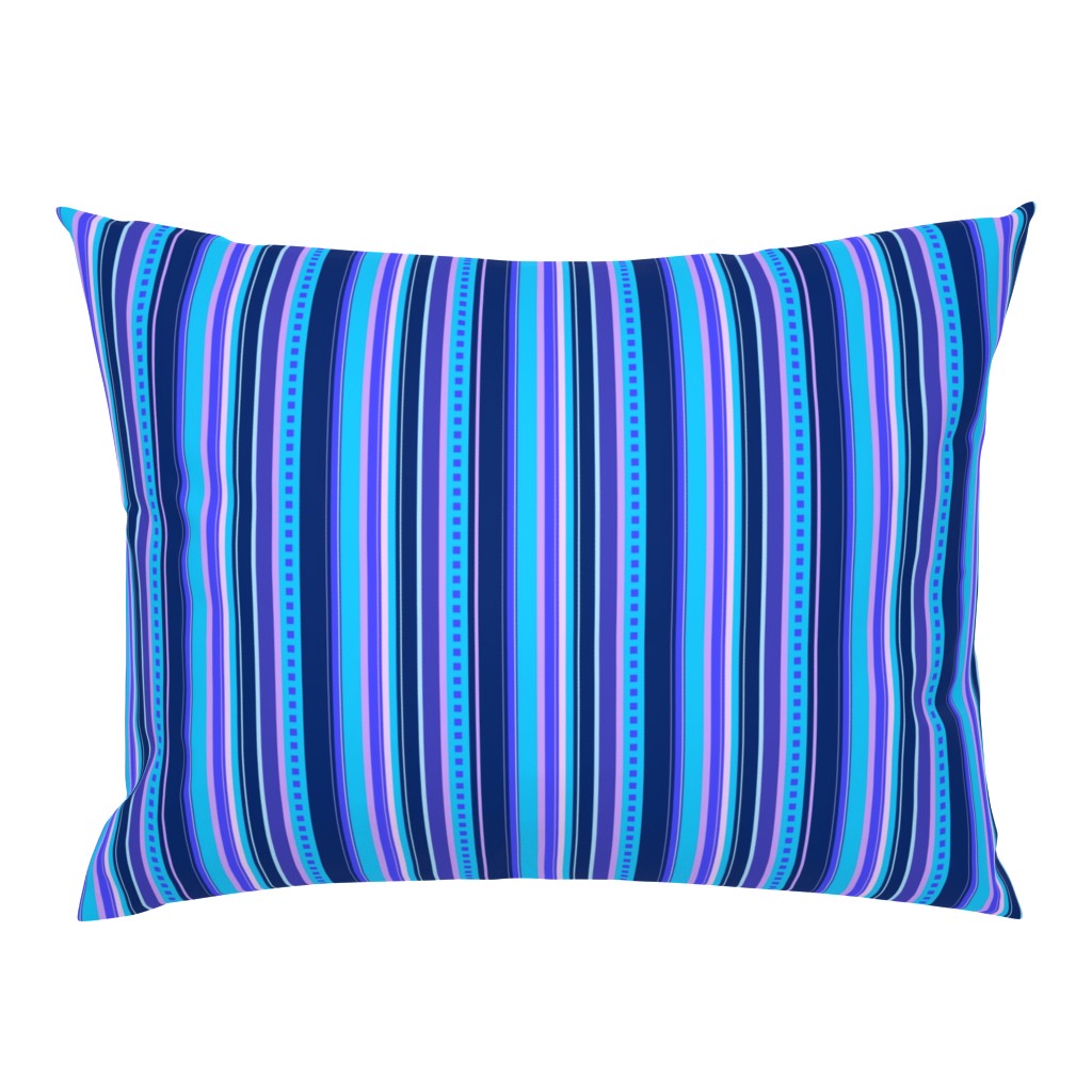 BN10 - Variegated Stripe in Blues - Pink - Lavender - Lengthwise