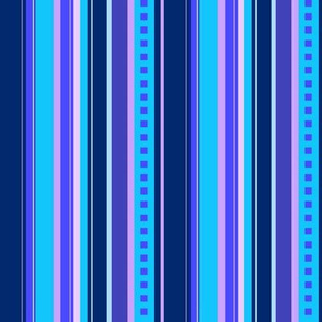 BN10 - Variegated Stripe in Blues - Pink - Lavender - Lengthwise