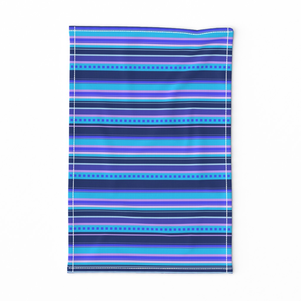 BN10  - Variegated Stripes in Blues - Pink - Lavender - Crosswise