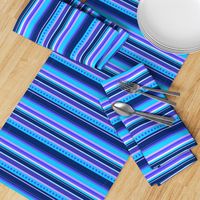 BN10  - Variegated Stripes in Blues - Pink - Lavender - Crosswise