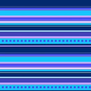 BN10  - Variegated Stripes in Blues - Pink - Lavender - Crosswise