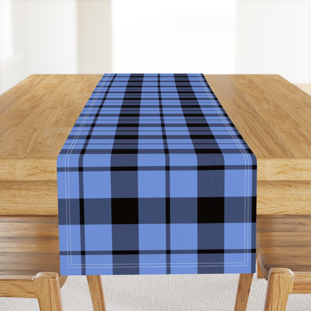 Brown tartan, custom 7" light blue