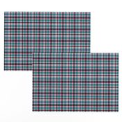 JP1 - Jagged Tartan Plaid in Burgundy Red, Aquamarine, Aqua and Pink Pastel