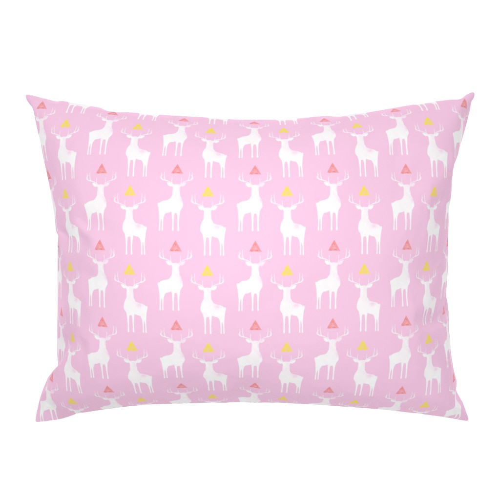 Watercolor Whitetails, on Pink 