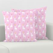 Watercolor Whitetails, on Pink 
