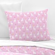 Watercolor Whitetails, on Pink 