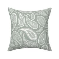 Paisley Coordinate - white on grey - large print