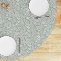 Paisley Coordinate - white on grey - small print