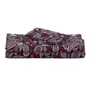 Partridge, Pear & Paisley Pattern in Burgundy & Plum - large print