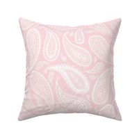 Simple Paisley - white on millenial pink - large print