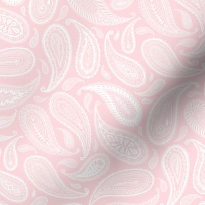 Simple Paisley - white on millenial pink - small print