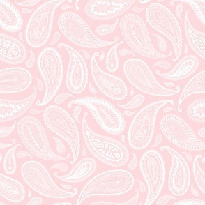 Simple Paisley - white on millenial pink - small print