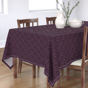 Twinkling Snowy White Dots on Dark Aubergine - Medium Scale