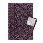 Twinkling Snowy White Dots on Dark Aubergine - Medium Scale