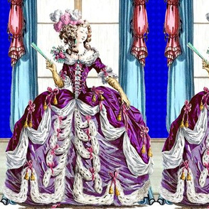 Marie Antoinette inspired france french palace baroque rococo royal pink blue purple fuchsia gowns gloves victorian curtains windows princess elegant gothic lolita egl pouf 18th century Bouffant historical  border frame ballgowns neoclassical  royalty cas