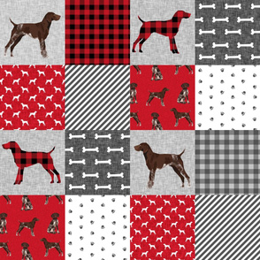 german shorthair pointer pet quilt  a cheater wholecloth