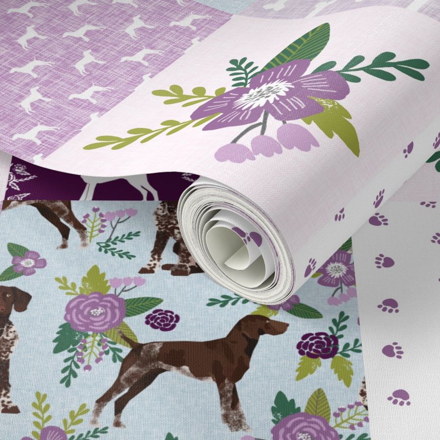 german shorthair pointer pet quilt  c cheater wholecloth