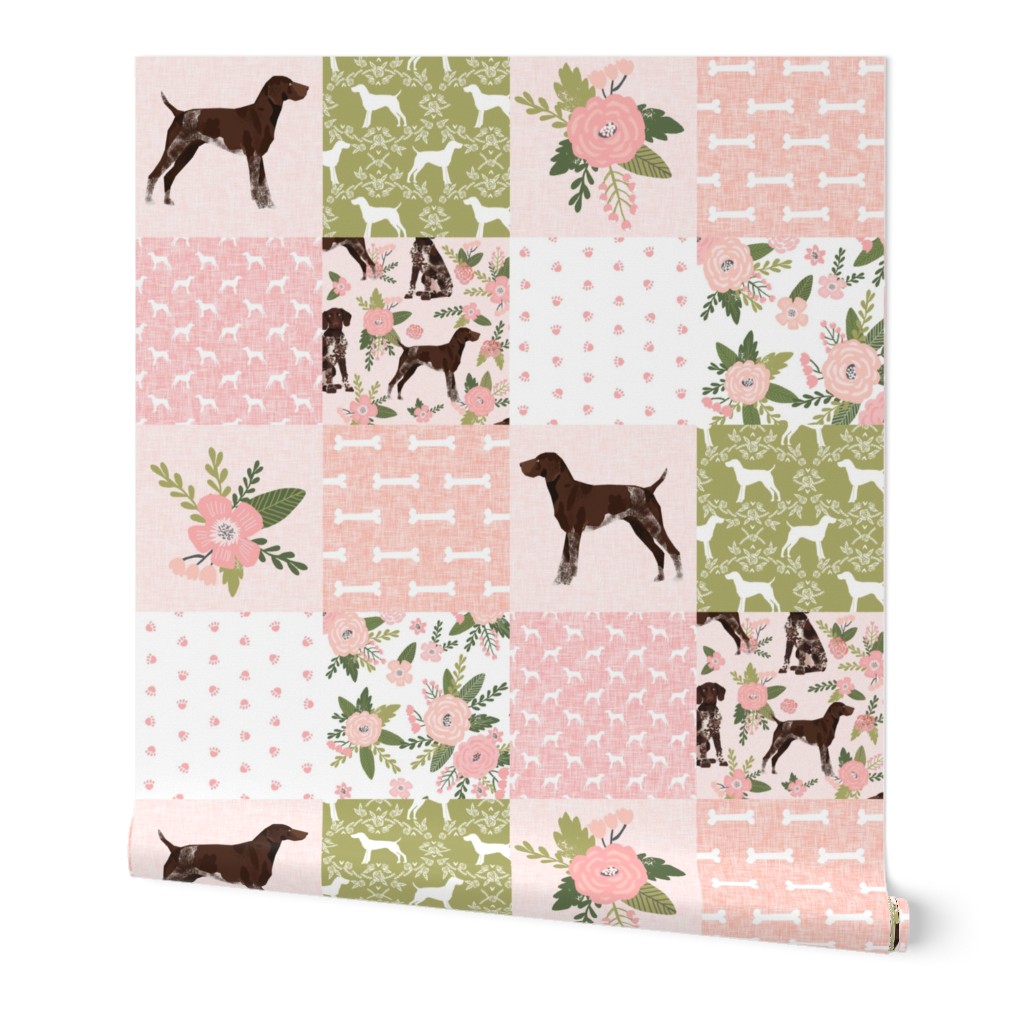 german shorthair pointer pet quilt  d cheater wholecloth