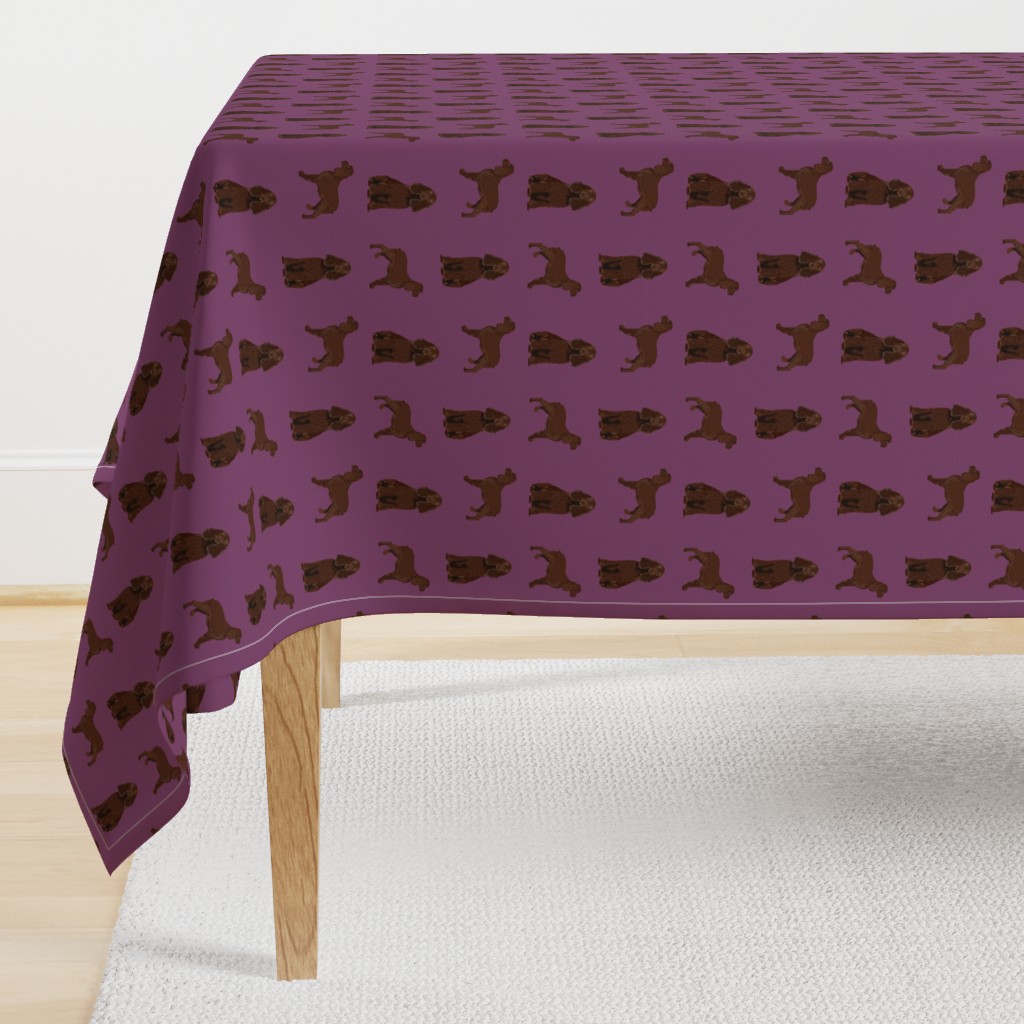 field spaniel dog breed fabric purple