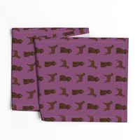 field spaniel dog breed fabric purple