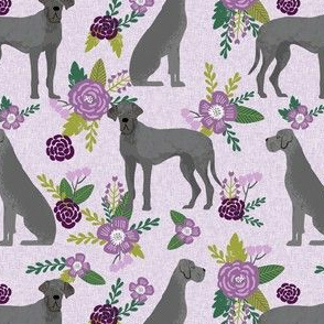 great dane floral grey coat pet quilt c dog breed fabric