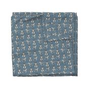 schnauzer plaid dog breed fabric blue