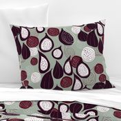 Abstract figs pomegranate and passion fruit // elegant winter holiday 