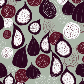 Abstract figs pomegranate and passion fruit // elegant winter holiday 