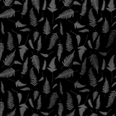 4" Botanical Leaves Mix & Match - Black and Grey