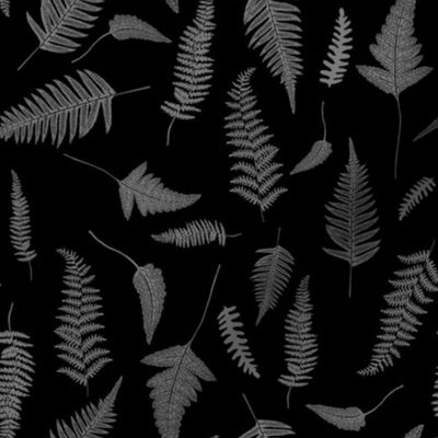 8" Botanical Leaves Mix & Match - Black and Grey