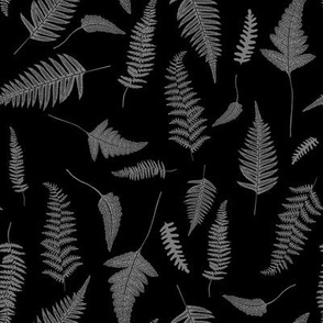 8" Botanical Leaves Mix & Match - Black and Grey