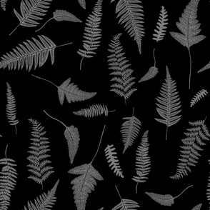 21" Botanical Leaves Mix & Match - Black and Grey