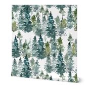 8" Woodland Trees - White