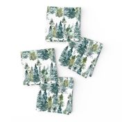 8" Woodland Trees - White