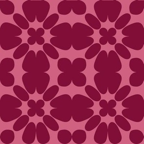 JP7 - Minimalist Floral Dreams in Rose Red and Rustic Pink Pastel - 4 inch repeat