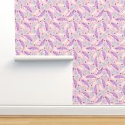Cool anteater desert adventure jungle theme with botanical details for kids pastel peach pink and lilac for girls